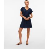 VERO MODA - VMTASSA SS SHORT DRESS JRS NOOS - Dames - Mini Jurk - V-Hals - Korte Mouwen - Geborduurd Detail - Regular Fit