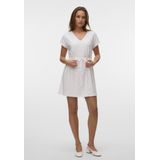 Vero Moda - Vmabby Ss Short Zip Dress - Jurk - Snow White/Navy Blazer - Dames
