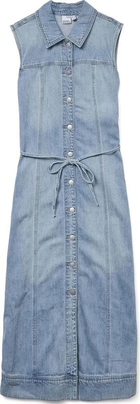 VERO MODA Vmnenya Sl 7/8 Denim Jurk - Blauw - Denim - 1 Stuk