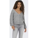 Only - ONLADELE LS LACE MIX REVERS CARDI CC KNT - Vest - Lichtgrijs melange - Knoopsluiting