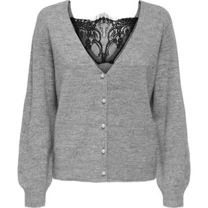 Onladele - Vest - V-Hals - Lange Mouwen - Knoopsluiting - Kanten Detail - Regular Fit