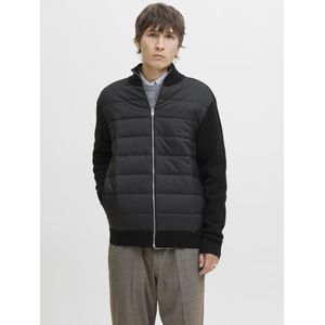 Jack & Jones - JJEPERFECT KNIT HYBRID CARDIGAN - Vest - Zwart - Ritssluiting