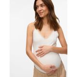 Bodycon - Top - Zwart - Katoen - V-Hals - Mouwloos - Kanten Detail