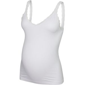 Bodycon - Top - Zwart - Katoen - V-Hals - Mouwloos - Kanten Detail