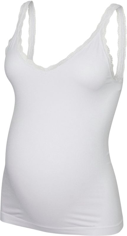 Bodycon - Top - Zwart - Katoen - V-Hals - Mouwloos - Kanten Detail