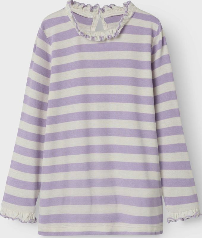 Slim Fit Top - Blouse - Roze - Garengeverfd - Lange Mouwen - Ruches