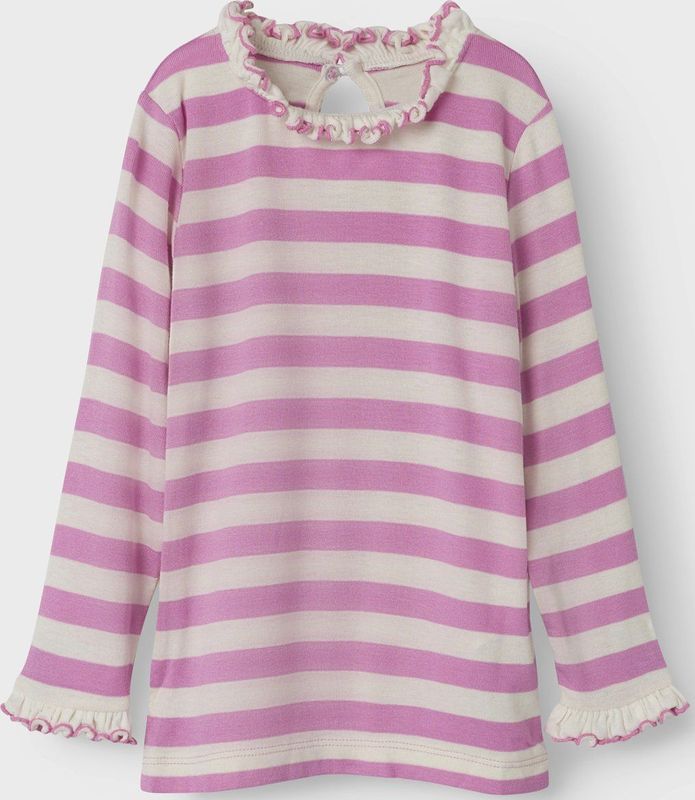 Blousetops - Slim Fit Top - Lange Mouwen - O-hals - Ruches