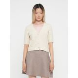 Only - ONLRENE LIFE SS BLING CARDIGAN - Vest - Birch - Korte Mouwen