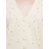 Only - ONLRENE LIFE SS BLING CARDIGAN - Vest - Birch - Korte Mouwen