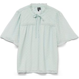 Vmleah - Top - Blouse - Blauw - Polyester - Lange Mouwen