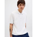Jack & Jones - JJEAUSTIN ZIP POLO SS NOOS - Poloshirt - Wit