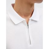 Jack & Jones - JJEAUSTIN ZIP POLO SS NOOS - Poloshirt - Wit