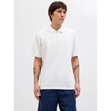 Jack & Jones - JJEAUSTIN ZIP POLO SS NOOS - Poloshirt - Wit