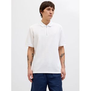 Jack & Jones - JJEAUSTIN ZIP POLO SS NOOS - Poloshirt - Wit