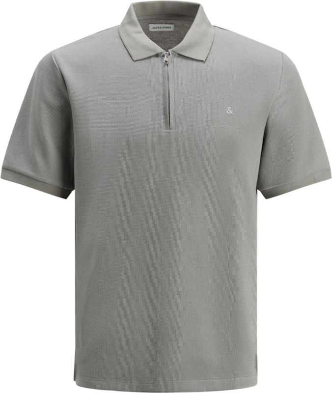 JACK&JONES - JJEAUSTIN ZIP POLO SS NOOS - Poloshirt - Ultimate Grey
