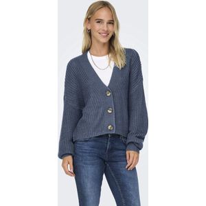 Vest - V-Hals - Lange Mouwen - Gebreid - Regular Fit - Knoopsluiting