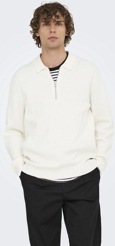Onsphil - Gebreide Polohals - Poloshirt - Lange Mouwen - Regular Fit