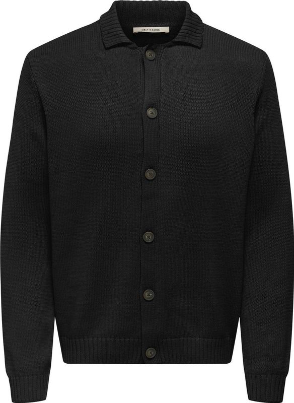 Onsjacob - Gebreid Vest - V-Hals - Lange Mouwen - Knoopsluiting - Regular Fit