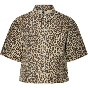 PCSalume - Klassieke Blouse - Dierenprint - Halve Mouw