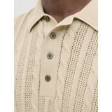 JACK & JONES - Shirt - Taupe - Polokraag - Halve Mouw