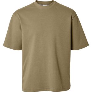 Selected - Oscar - T-shirt - Rood - 44% Biologisch Katoen, 35% Gerecycled Polyester, 21% Elastomultiester Sorona®