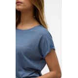 VERO MODA - Vmlava Glitter Top - Chinees Blauw - Katoen