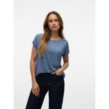 VERO MODA - Vmlava Glitter Top - Chinees Blauw - Katoen