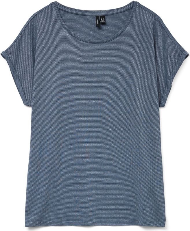 VERO MODA - Vmlava Glitter Top - Chinees Blauw - Katoen