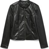 Vero Moda - AMANDA - Damesjack - Leerlook - Shaped Fit - Ritssluiting