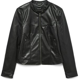 Vero Moda - AMANDA - Damesjack - Leerlook - Shaped Fit - Ritssluiting