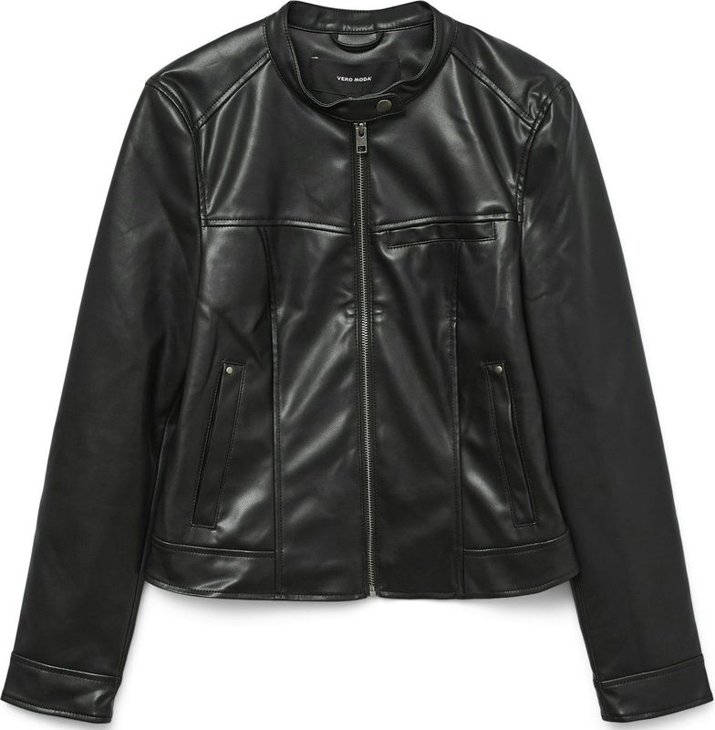 Vero Moda - AMANDA - Damesjack - Leerlook - Shaped Fit - Ritssluiting