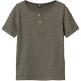 T-shirt - Gestreept - Ribgebreid - Biologisch Katoen - Regular Fit