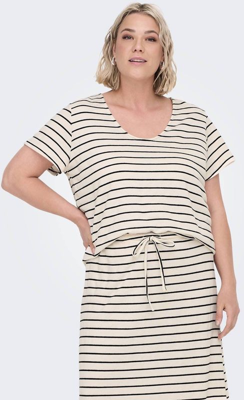 Carjana - T-shirts - O-hals - Korte Mouwen - Regular Fit - Curve