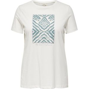 ONLY CARMAKOMA - T-shirt - Zwart - Katoen - Glitterdetail