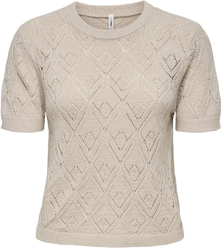 Gebreide Pullover - O-hals - Korte Mouwen - Knit Fit