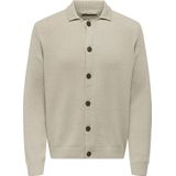 Onsjacob - Gebreid Vest - V-Hals - Lange Mouwen - Knoopsluiting - Regular Fit