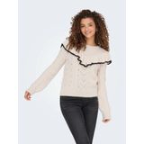 Onlisolde - Gebreide Pullover - O-hals - Lange Mouwen - Regular Fit - Ruches en Parel Versiering