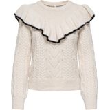 Onlisolde - Gebreide Pullover - O-hals - Lange Mouwen - Regular Fit - Ruches en Parel Versiering