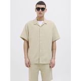 Jack & Jones Joreaster Resort Shirt - Beige - Korte Mouwen - Relaxte Pasvorm