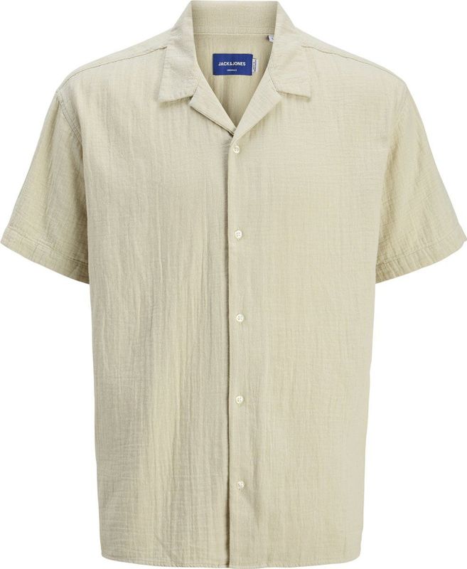 Jack & Jones Joreaster Resort Shirt - Beige - Korte Mouwen - Relaxte Pasvorm