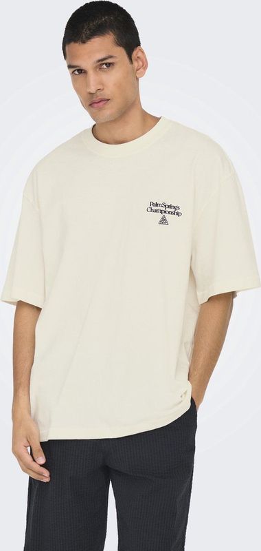 ONLY&SONS - ONSMILO PASADENA OVS SS TEE - Heren - T-shirt - Zwart - Katoen