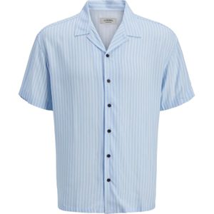 Jrebwater Stripe Resort Shirt Ss, Chambray Blue, XXL