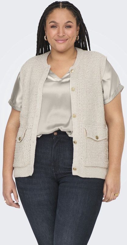 ONLY CARMAKOMA - Carbrynja - Top - V-Hals - Korte Mouwen - Regular Fit