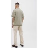 JACK & JONES Heren T-shirt Knit Split Neck - Tea Leaf