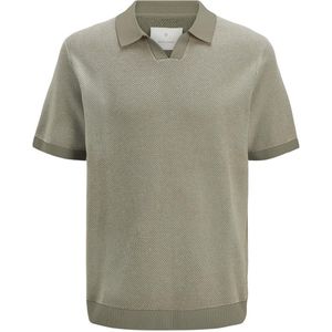 JACK & JONES Heren T-shirt Knit Split Neck - Tea Leaf