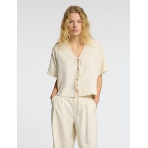 Selected Femme Blouse Natuk Boxy Tie Wit dames