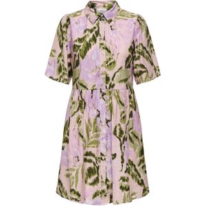 JDY - Jurk - Groen - Geweven Stof - Korte Mouwen - Regular Fit