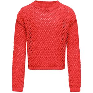 Kids Only - Kogdonna Life LS O-Neck Open Struc Trui - Rood - Gebreid