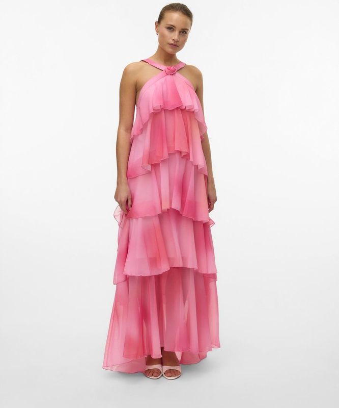 Vmfelicia - Lange Jurk - Maxi Lengte - Feestjurk - Halternek - Mouwloos