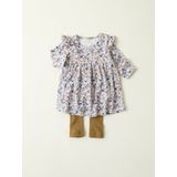 Print Jurk - All-over Print - Lange Mouwen - Ribgebreid - Regular Fit